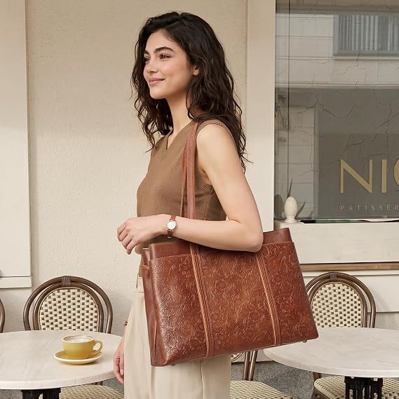 Large Leather Tote Bag for Women - Image 7
