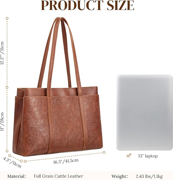 Large Leather Tote Bag for Women - Image 5